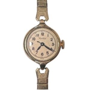 CORTEBERT - Vintage Ladies Gold Tone Cortebert Watch With Second Hand. Works!